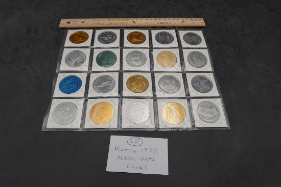 20 - Vintage 1872 Mardi Gras Coins