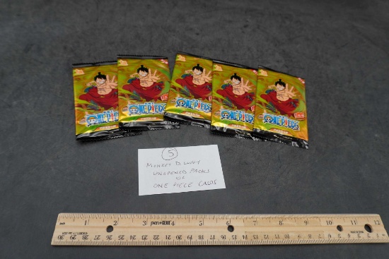 5 - Monkey D. Luffy Unopened Packs Of One Piece Cards