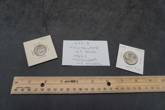1979 D Uncirculated U.S. Dollar & 1969 S Uncirculated Nickel