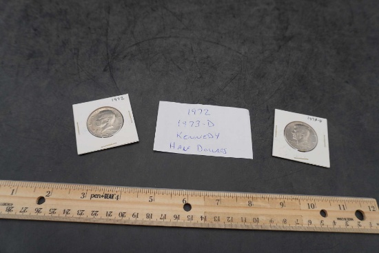 2 Kennedy Half Dollars - 1972 & 1973 D