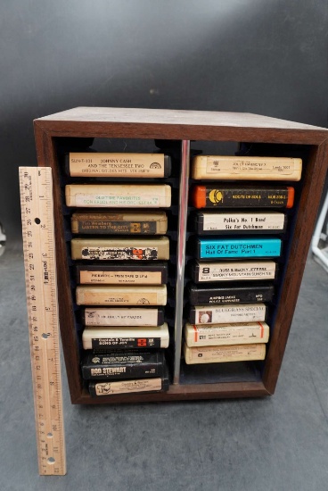 Wooden Case W/ Assorted 8 Tracks