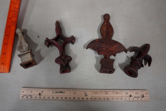 4 - Cast Iron Curtain Rod Ends