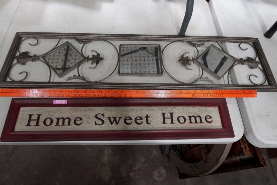 Metal Mirror Wall Decor & Home Sweet Home Sign
