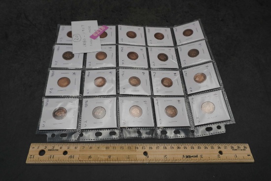 20 - 1880-1907 Indian Head Pennies