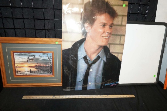 Kevin Bacon Poster, Dry Erase Board & Terry Redlin Picture