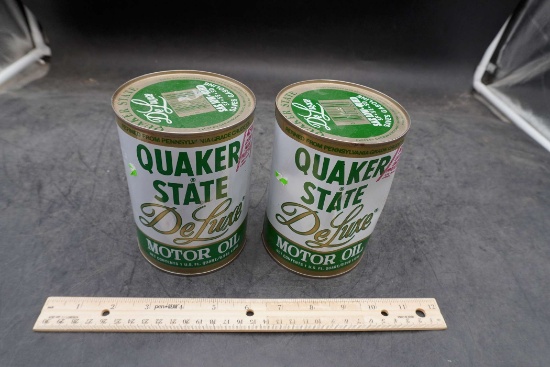 2 - Quaker State Deluxe Motor Oil Containers