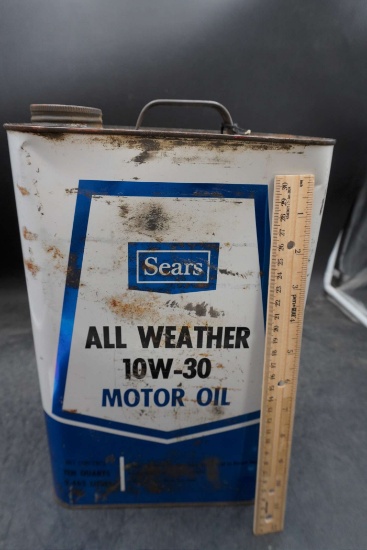 Sears All Weather 10W-30 Motor Oil Container