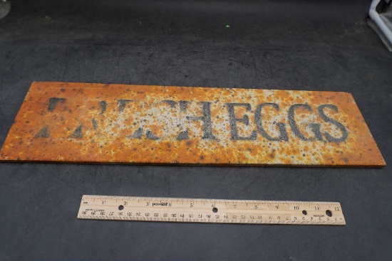 Fresh Eggs Metal Sign