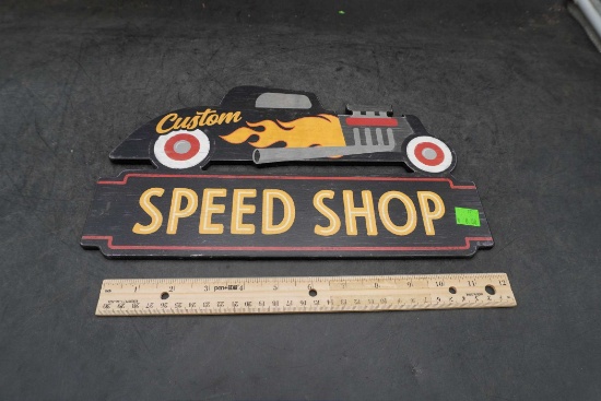 Wooden Custom Speed Shop Sign