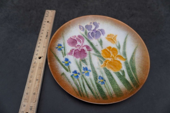Painted Multi-Color Floral Plate