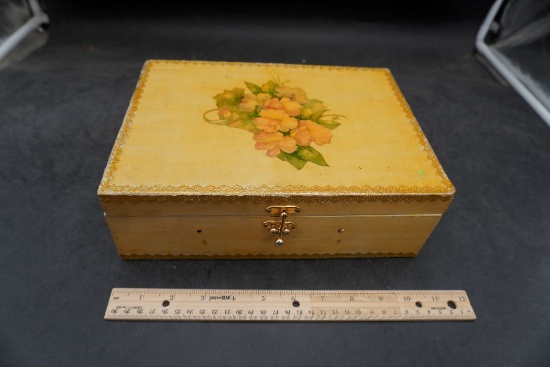 Yellow Floral Jewelry Box