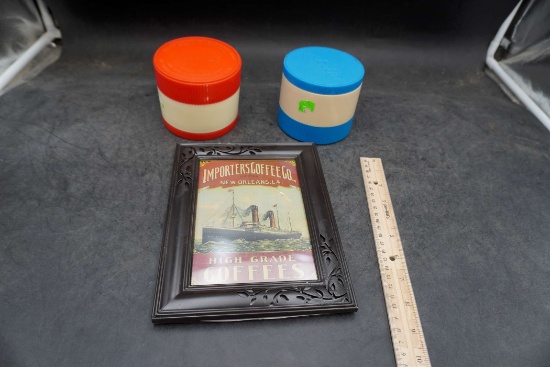 2 Aladdin Containers & Importers Coffee Framed Picture