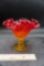 Red/Orange/Yellow Hobnail Ruffled Compote