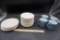 Plates (2 Sizes) & 4 Pyrex Mugs