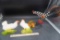 Checkered Rooster Figurine & 2 Hen Wall Hanging Decor Pieces