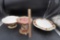 Waterford Cake Stand & Holiday Bowl, Fitz And Floyd Candle Holder (Chipped On Base)