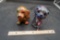Floral Dog Figurines (2)
