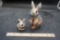 Floral Rabbit Figurines (2)