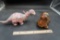 Floral Dinosaur (1) & Floral Seal Figurine (1)