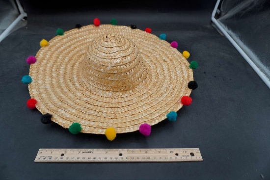 Sombrero W/ Colorful Puffs