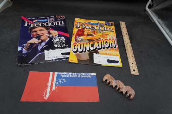 Freedom Magazines, Savings Bond Paper & Stone Elephants