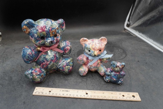 Floral Bear Figurines (3)