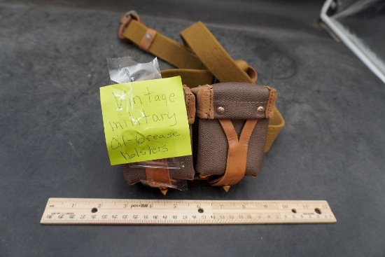 Vintage Military Oil Grease Holsters