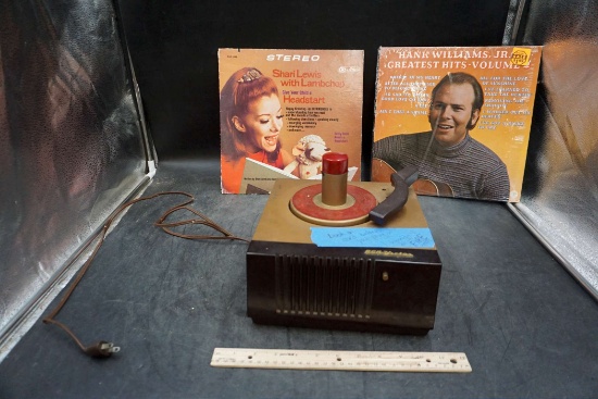 R.C.A. Victor Record Player (Damaged Cord - Needs Replacement) & 2 Records