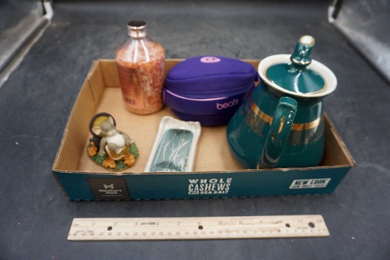 Bath Salts, Beats Headphones, Figurine, Dish & Hall Teapot