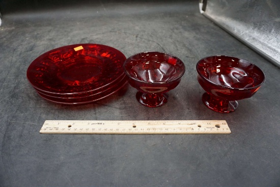 Red Ruby Plates & Dessert Dishes