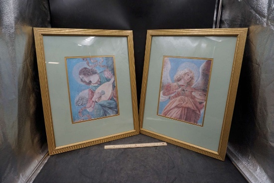 2 - Framed Angels Playing Music Pictures