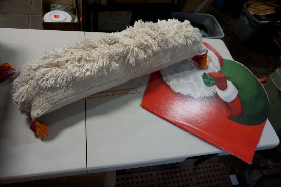 Lumbar Pillow & Double-Sided Cardboard Santa