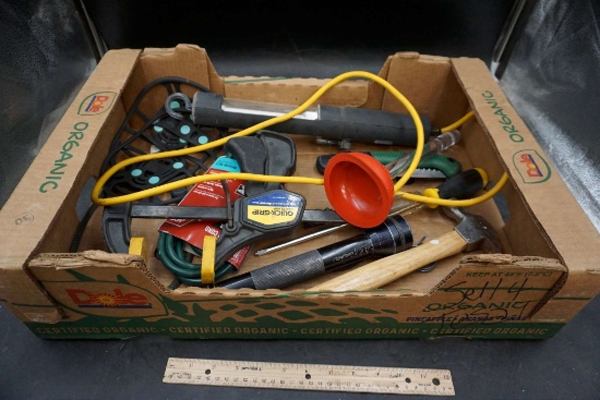 Flashlights, Hammer, Quick Grip Clamp, Extension Cord & Screwdrivers