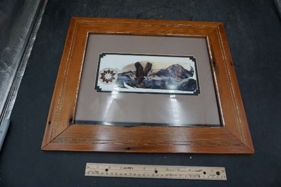 Framed "Mountain High" Eagle Picture