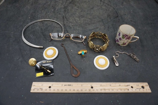 Necklace, Sunglasses, Bracelet, Hat Pin, Clip Earrings, Mug & Pin