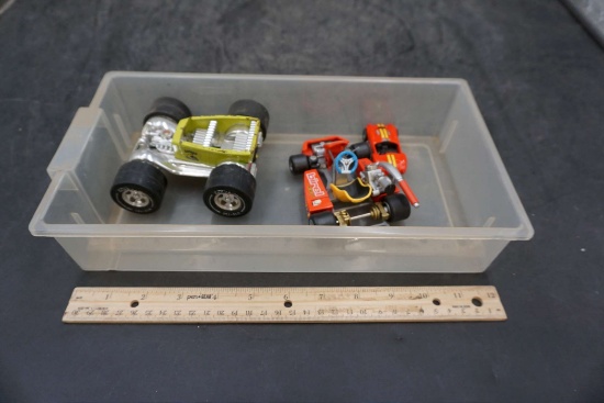 Plastic Container W/ Toy Vehicles