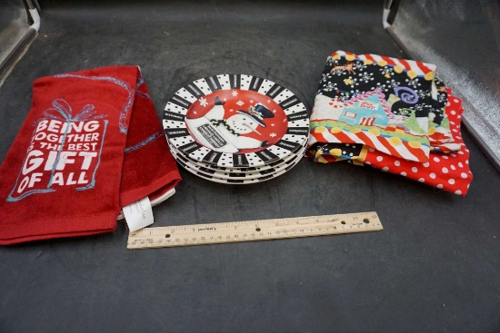 Tea Towel, Cypress Plates & Tablecloth