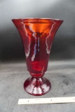 Red Glass Vase