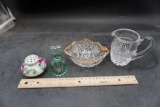 Shaker, Glass Bell, Bowl & Glass Creamer
