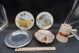 Painted Plates (Peter Barrett & Others), Metal Tray & Florida Stein