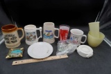 Steins, Mug, Coke Cup, Mount Rushmore Ashtray, Ornaments & White Base