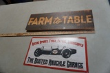 2 Signs - Farm To Table & The Busted Knuckle Garage