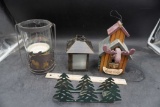 Northwoods Decor - Lantern, Candle Holders & Moose Lodge Bird House