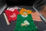 4 Bibs & Crocheted Piece