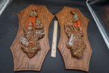 2 - Working Man & Woman Wall Plaques (One Is Broken On The Top Part)