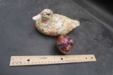 Floral Duck (1) & Bird Figurines (1)