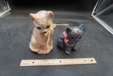 Floral Cat Figurines (2)