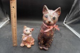 Floral Cat Figurines (2)