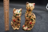 Stocking Cat Figurines (2)