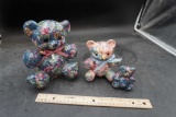 Floral Bear Figurines (3)